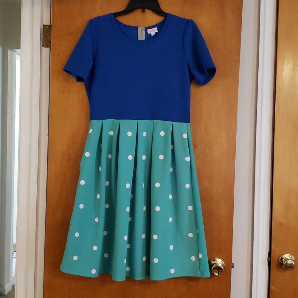 Lularoe Amelia Xl Womens Dress EUC Polka Dots